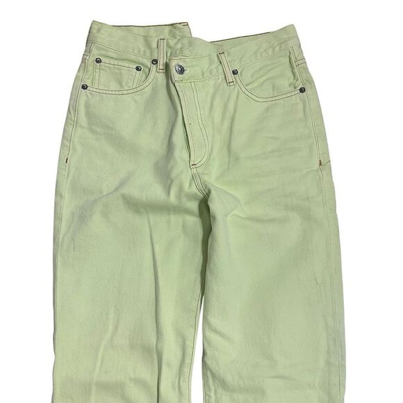 Agolde Neon Green Slanting Overlapping 5-button Jeans Size 25 - Picture 4 of 16